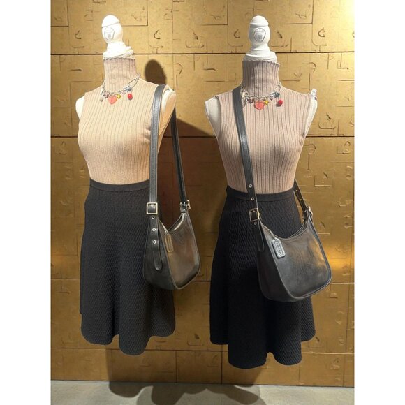 Coach Janice Legacy Bag 9950 Black Leather Nickel Convertible Shoulder Purse - Picture 4 of 10